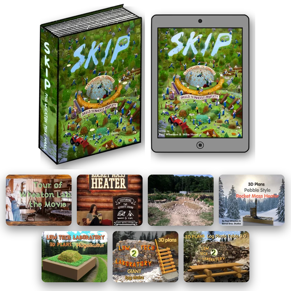 The SKIP book and eBook with three movies and four sets of 3D plans